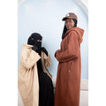 Teddy Hoodie Abaya-Soft Sand
